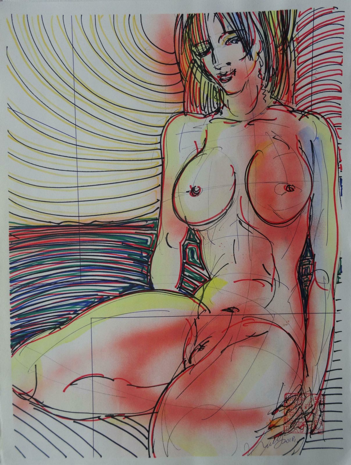 Maris Abilevs Sunny. 2018. Paper, Mixed Media Art