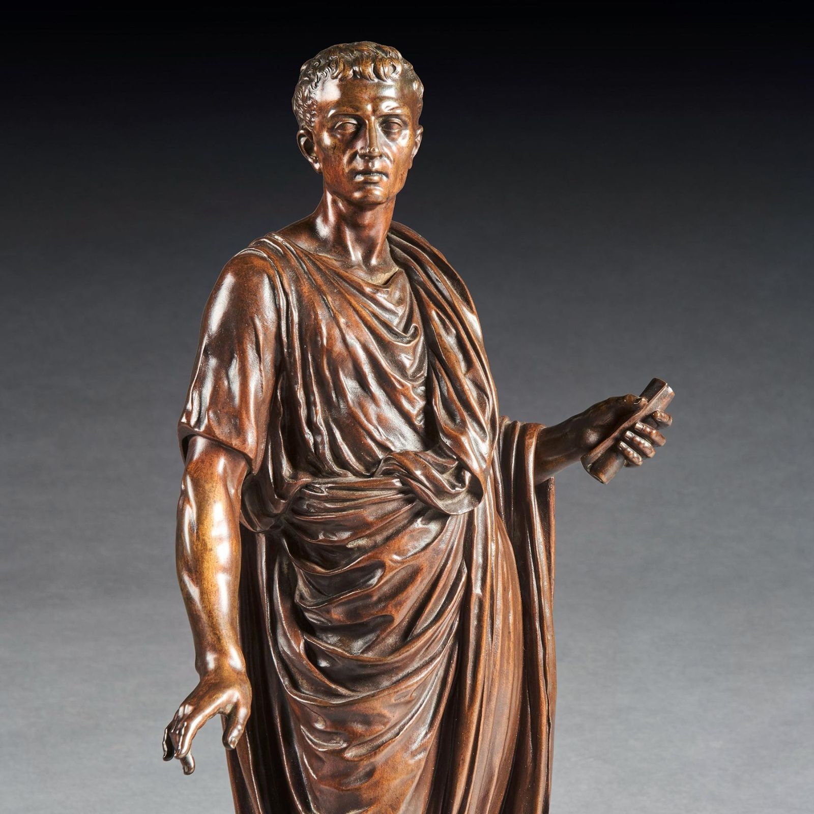 Fine Bronze Figure Of A Roman Orator Probably Julius Cesar By Mathurin Moreau. photo 3800.0