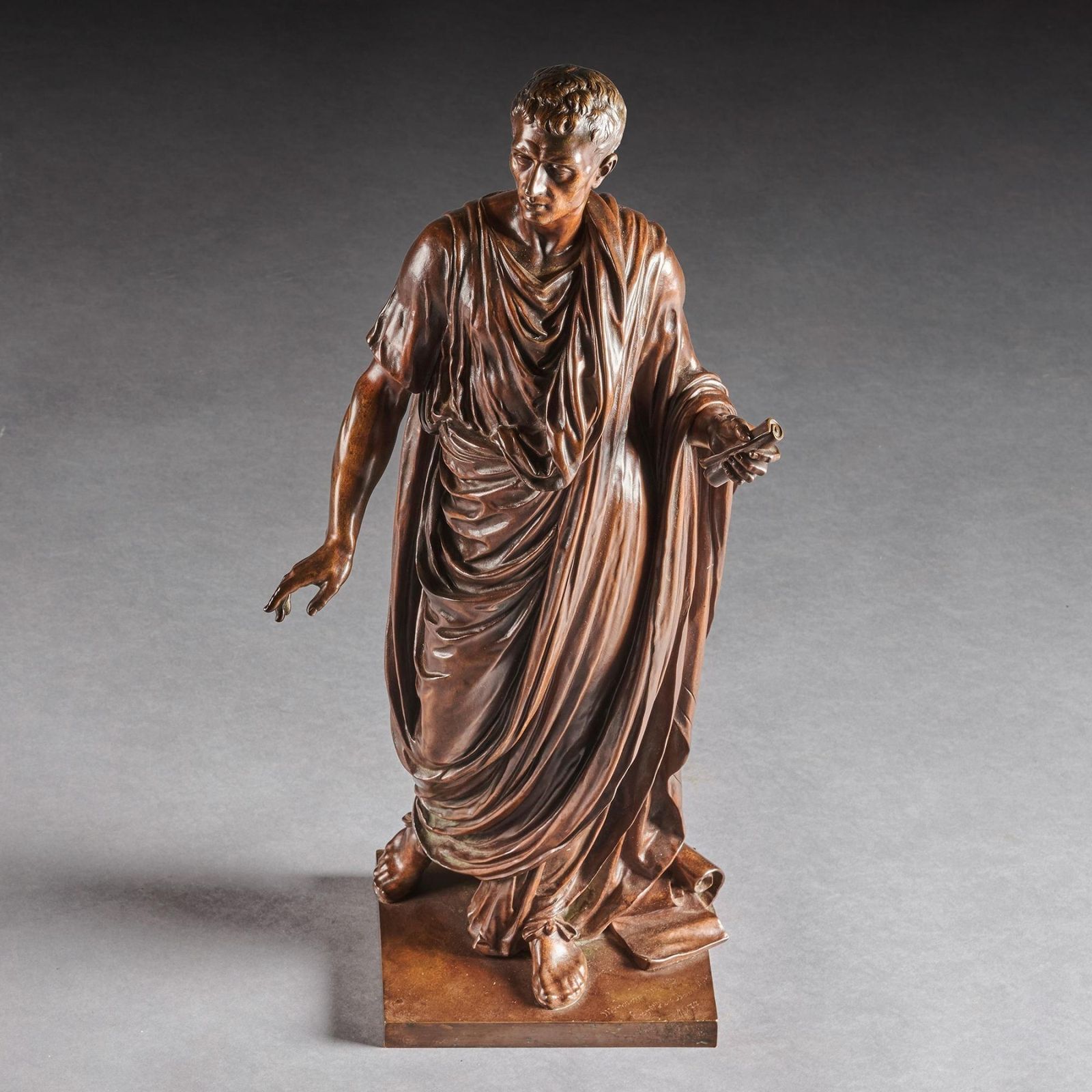 photo furniture Fine Bronze Figure Of A Roman Orator Probably Julius Cesar By Mathurin Moreau.