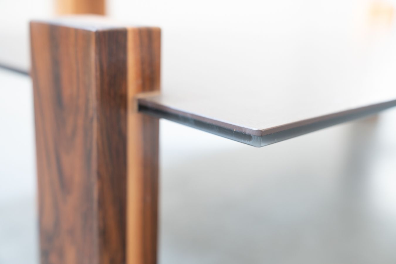 Handcrafted Coffee Table With Ceramic Glass Top And Walnut Legs photo Furniture