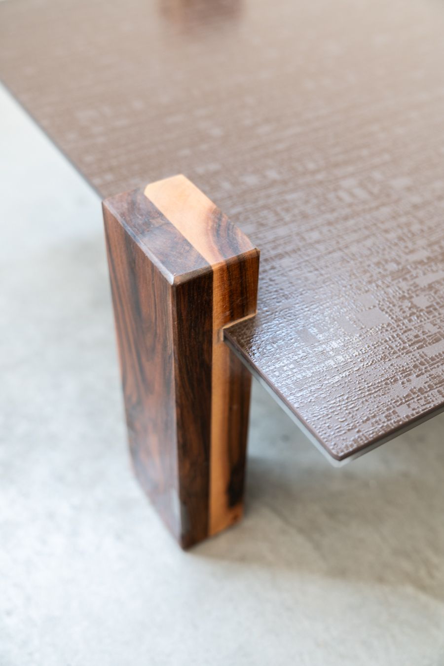 Handcrafted Coffee Table With Ceramic Glass Top And Walnut Legs photo 860.0