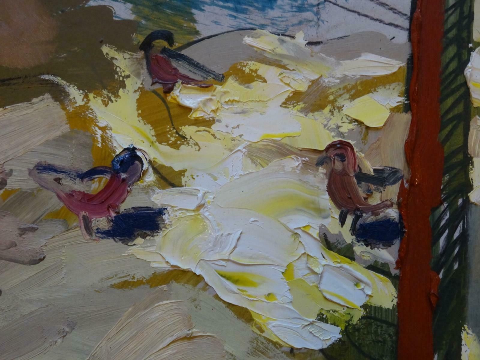 Alberts Paulins Street View At Spring. Oil On Cardboard photo Art