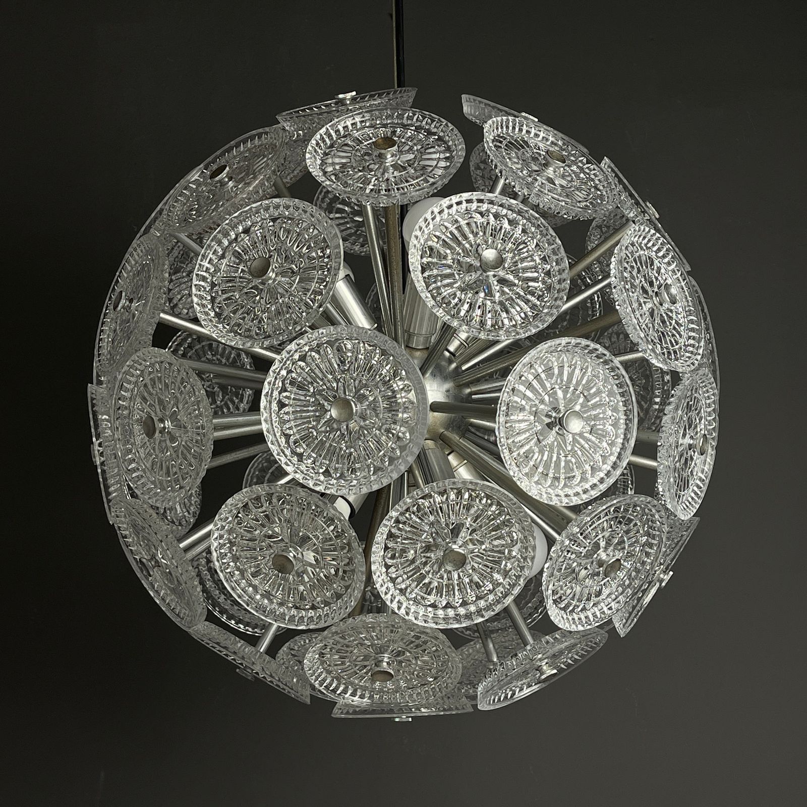 photo for sale Vintage Crystal Chandelier Sputnik Dandelion Italy 1960s