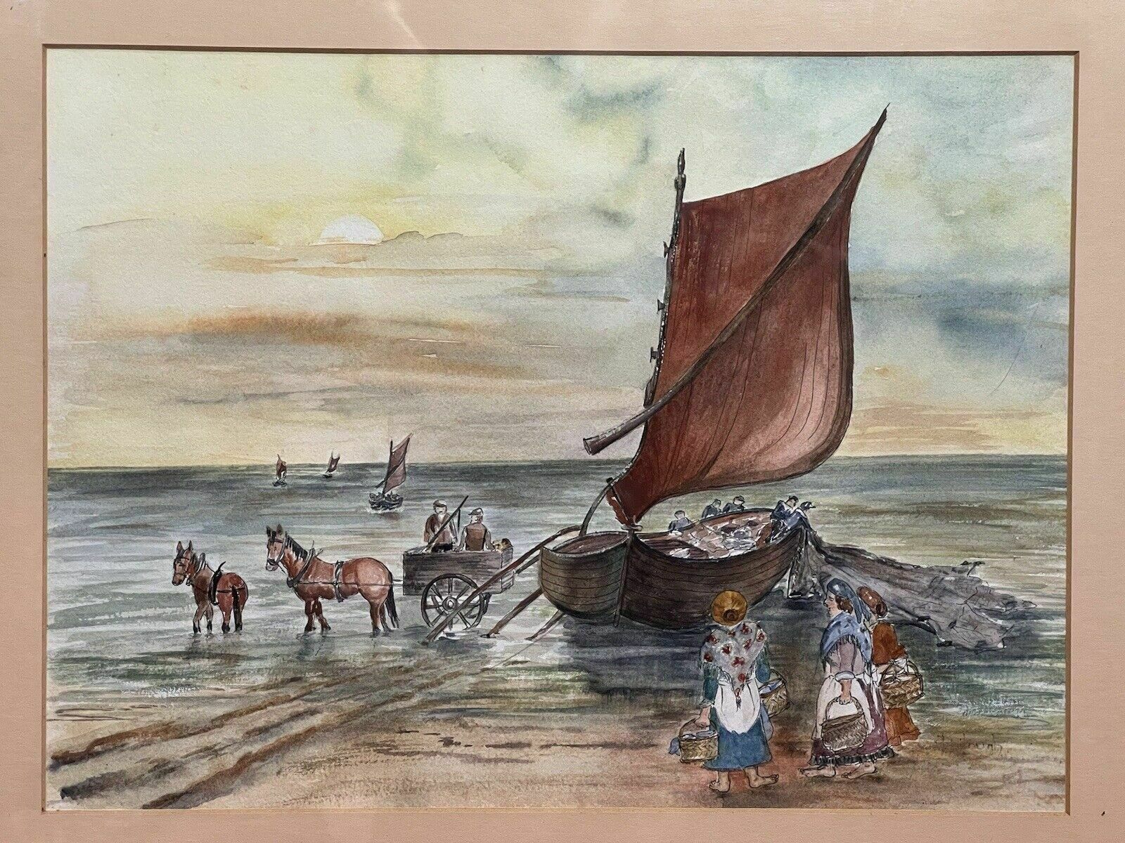 20th Century Watercolour Painting Titled 'Lusty Gaze' By Artist Daphne Lough photo vinterior