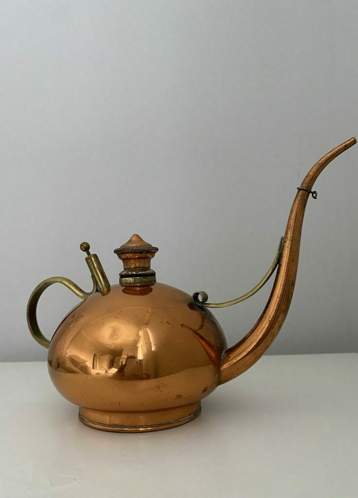 19c Antique Copper Oil Can By Sternau & Co photo Home Decor