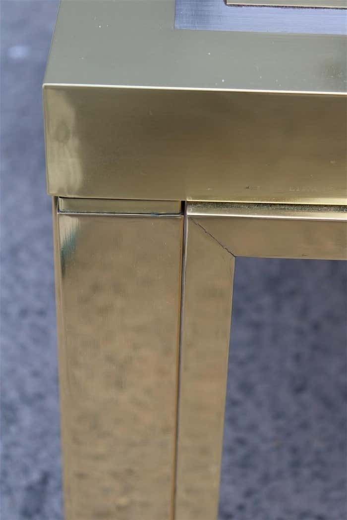 Furniture Minimal Great Table Coffee Maison Mercier Freres France 1970s Brass Steel photo