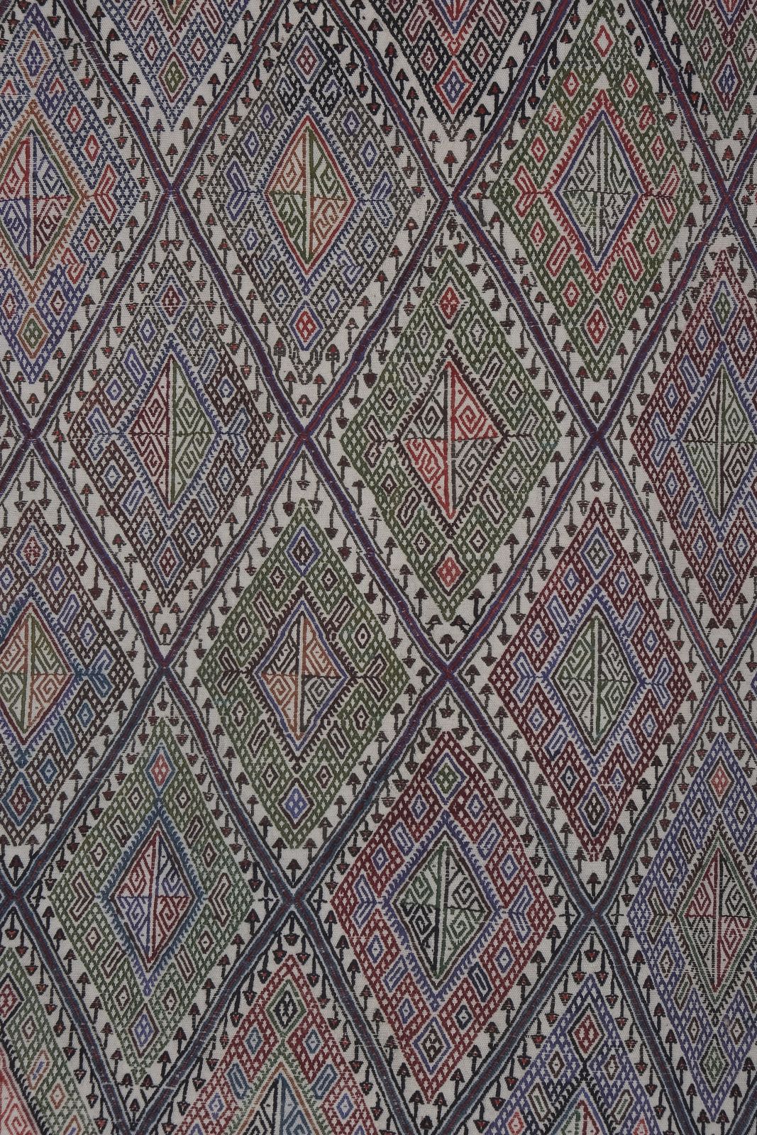 1960s Mid Century Turkish Full Embroidered Cicim Rug 4'11'' X 6'5'' photo furniture