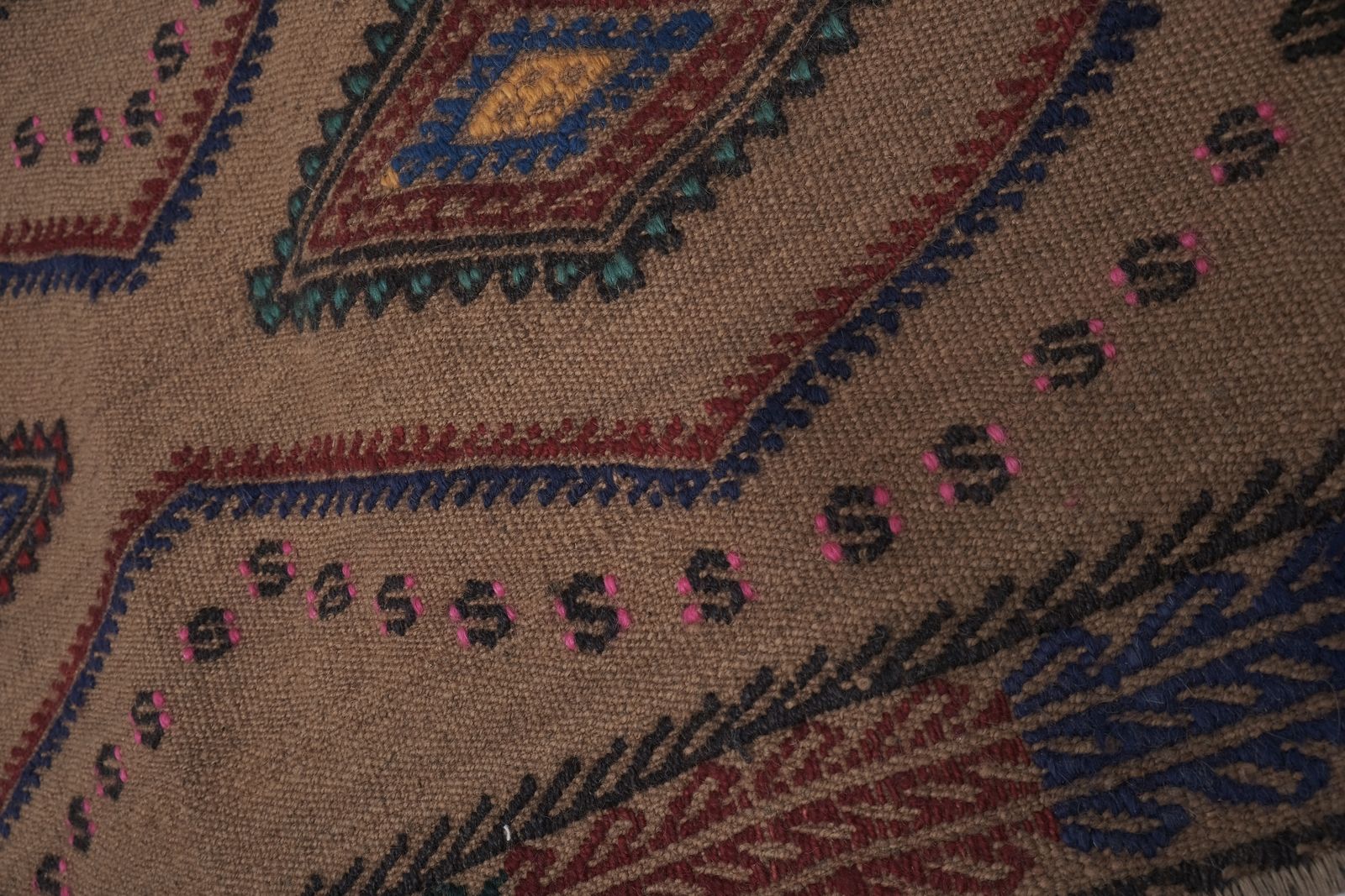 photo furniture 1970s Vintage Embroidered Kilim Jajim Runner 1'6'' X 13'2''