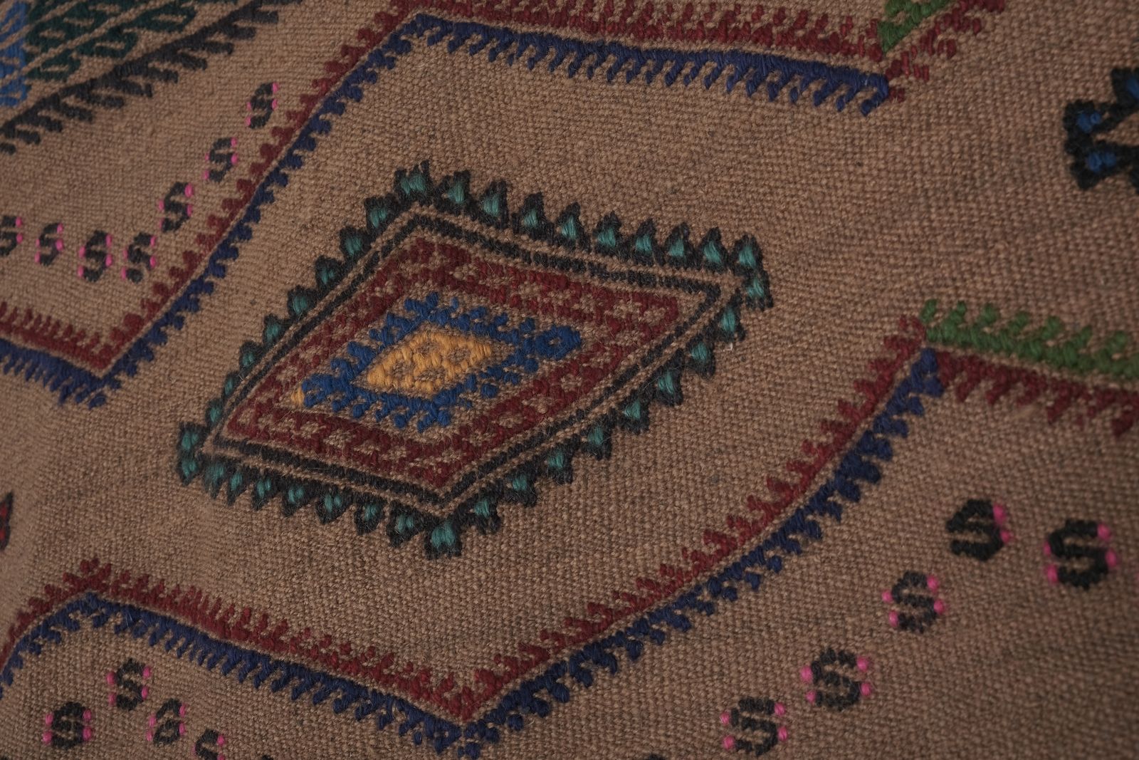 photo for sale 1970s Vintage Embroidered Kilim Jajim Runner 1'6'' X 13'2''