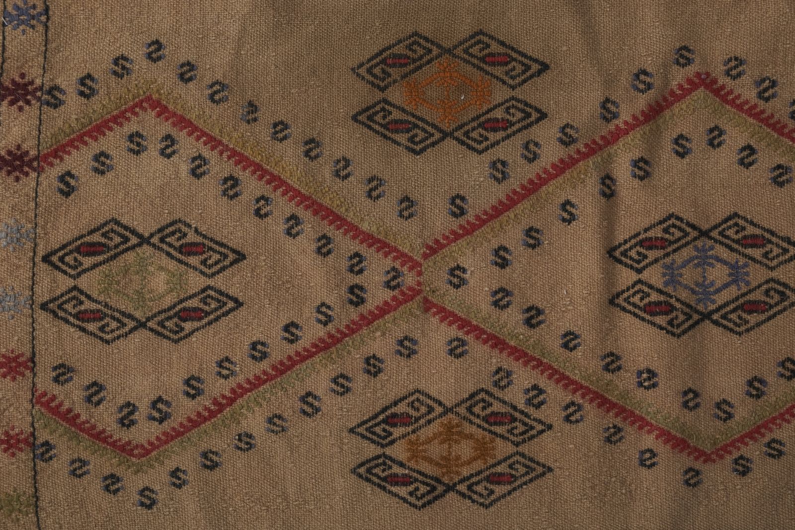 Vintage Aubussun Turkish Kilim Runner Rug   Stair Tread photo for sale