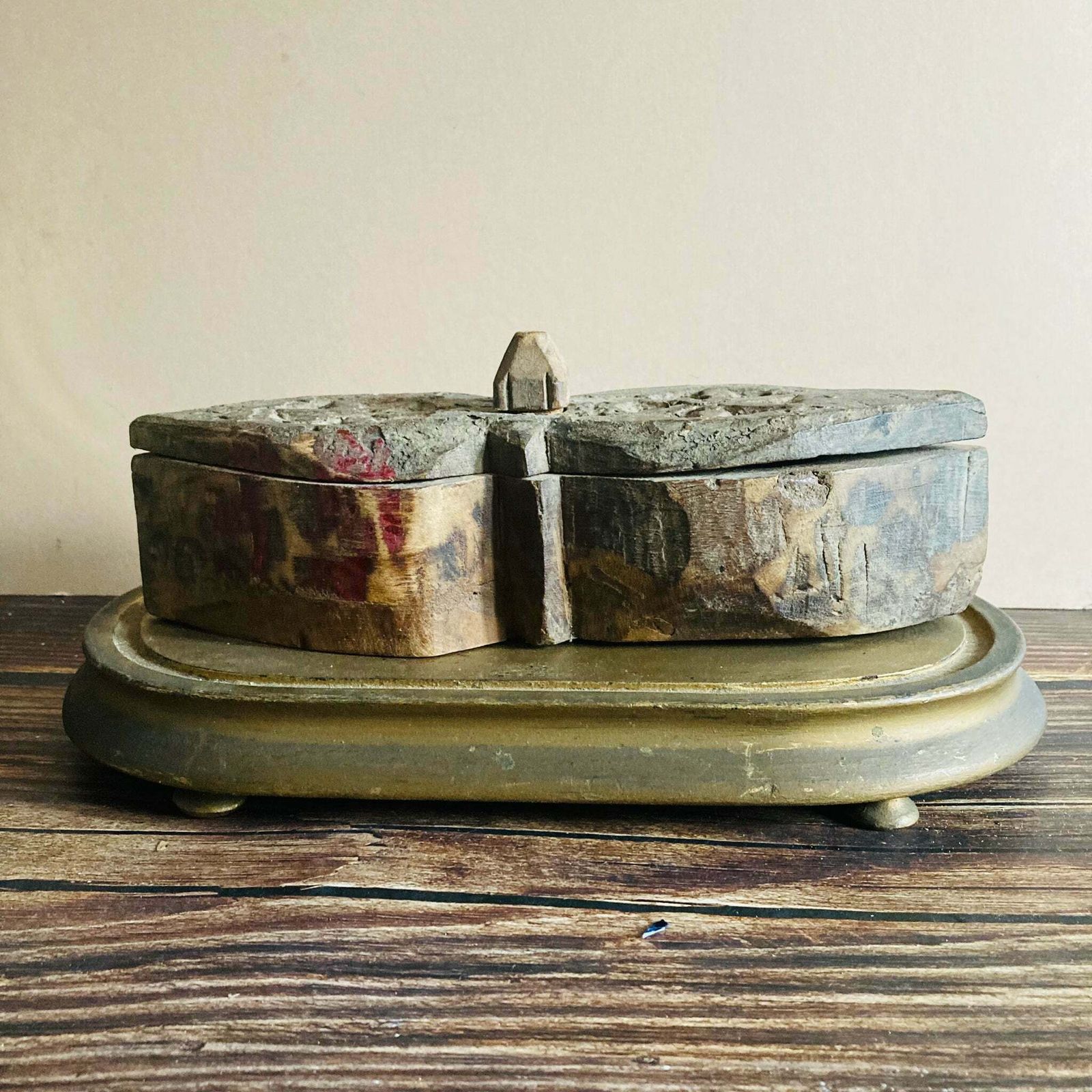 photo for sale French Antique Wooden Dome Base Plinth