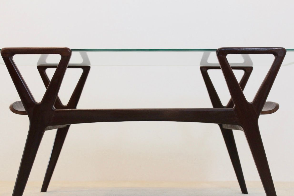 Scandinavian Teak Coffee Table With Glass Top, 1960s photo for sale