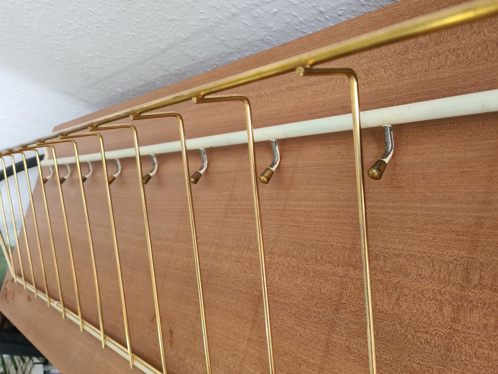 Brass And Cream Mid Century Coat And Storage Rack From Germany photo Furniture