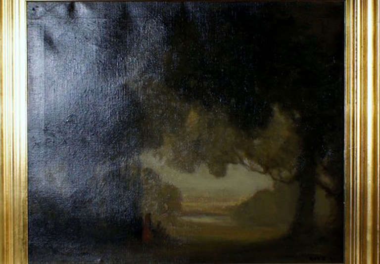 Oil On Canvas, Landscape With People, Presumably French Artist photo furniture