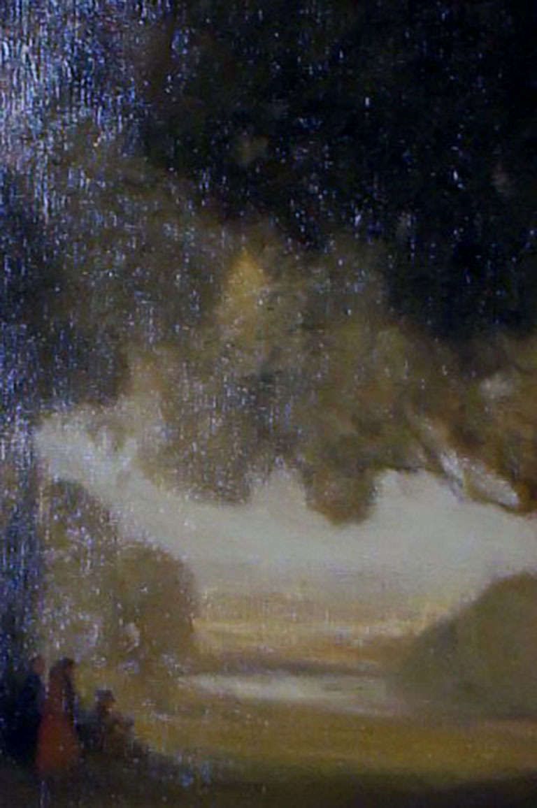 Oil On Canvas, Landscape With People, Presumably French Artist photo 1947.0