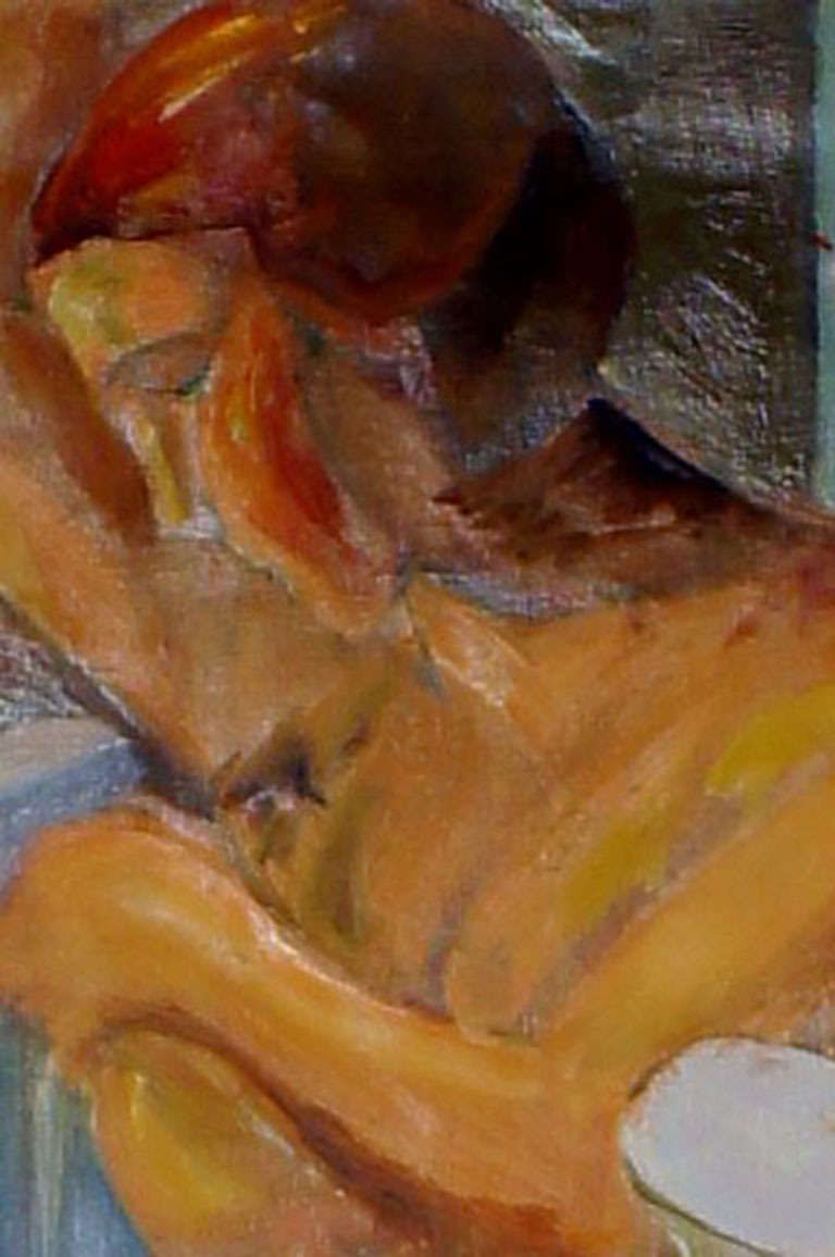 Oil On Board, Portrait Of Naked Woman, Unsigned, Unknown Artist photo buy