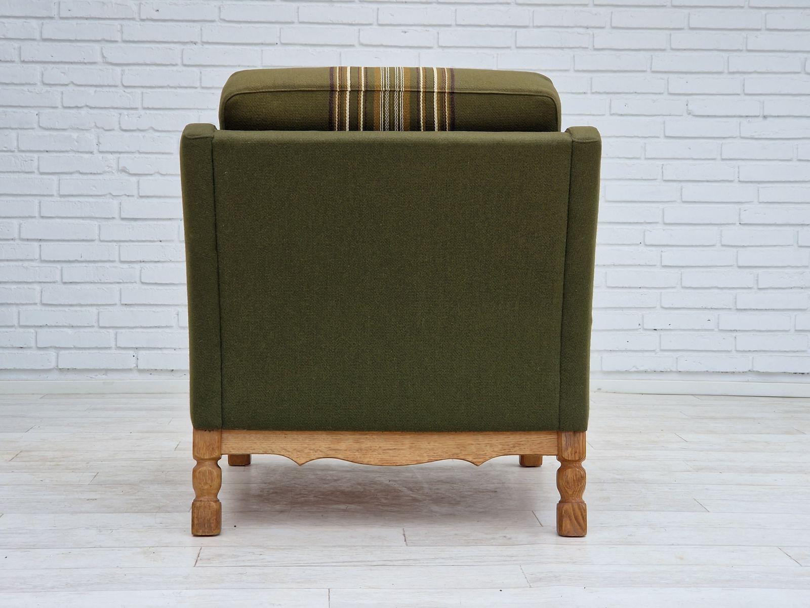 1970s, Danish Design, Lounge Chair In Green Furniture Wool, Oak Wood. photo 450.0