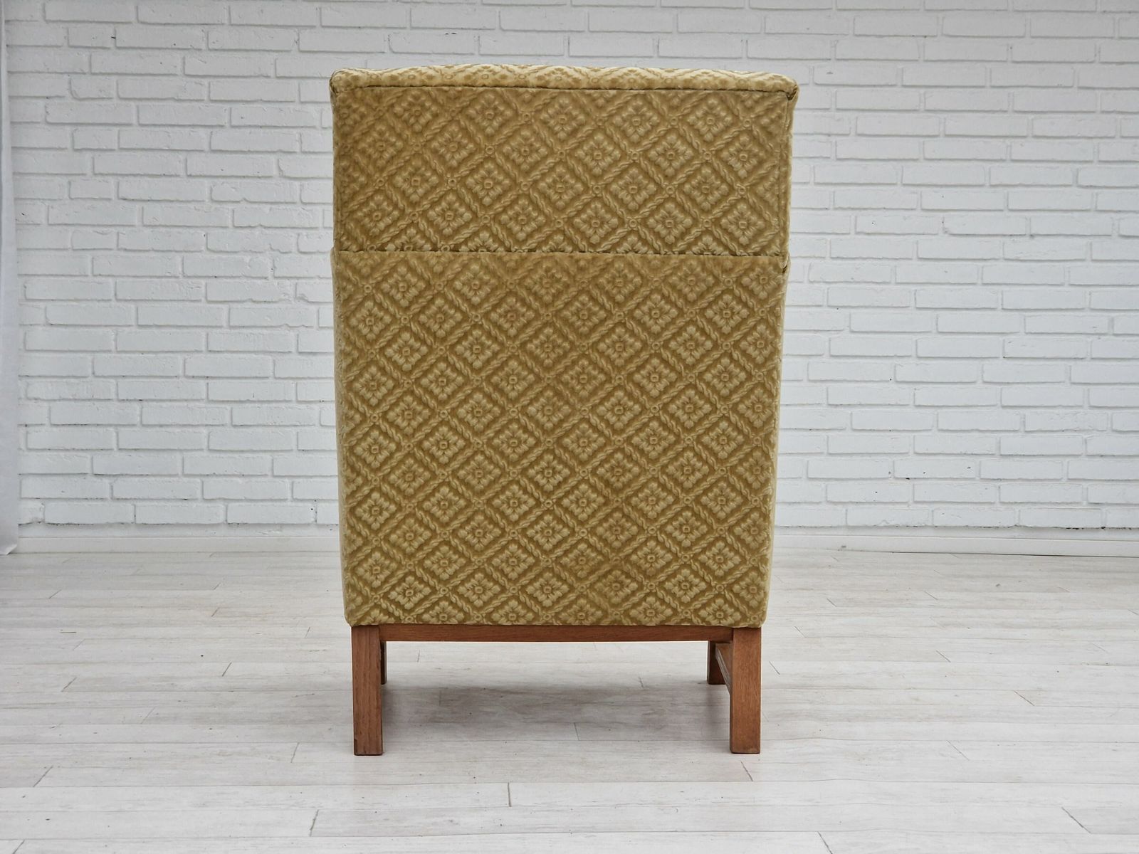 1960s, Danish Design, Highback Armchair, Furniture Fabric, Oak Wood. photo buy