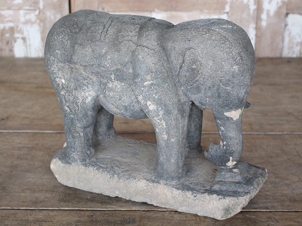 Tribal Stone Baby Elephant, Kerala, South India Circa 1900 photo Art