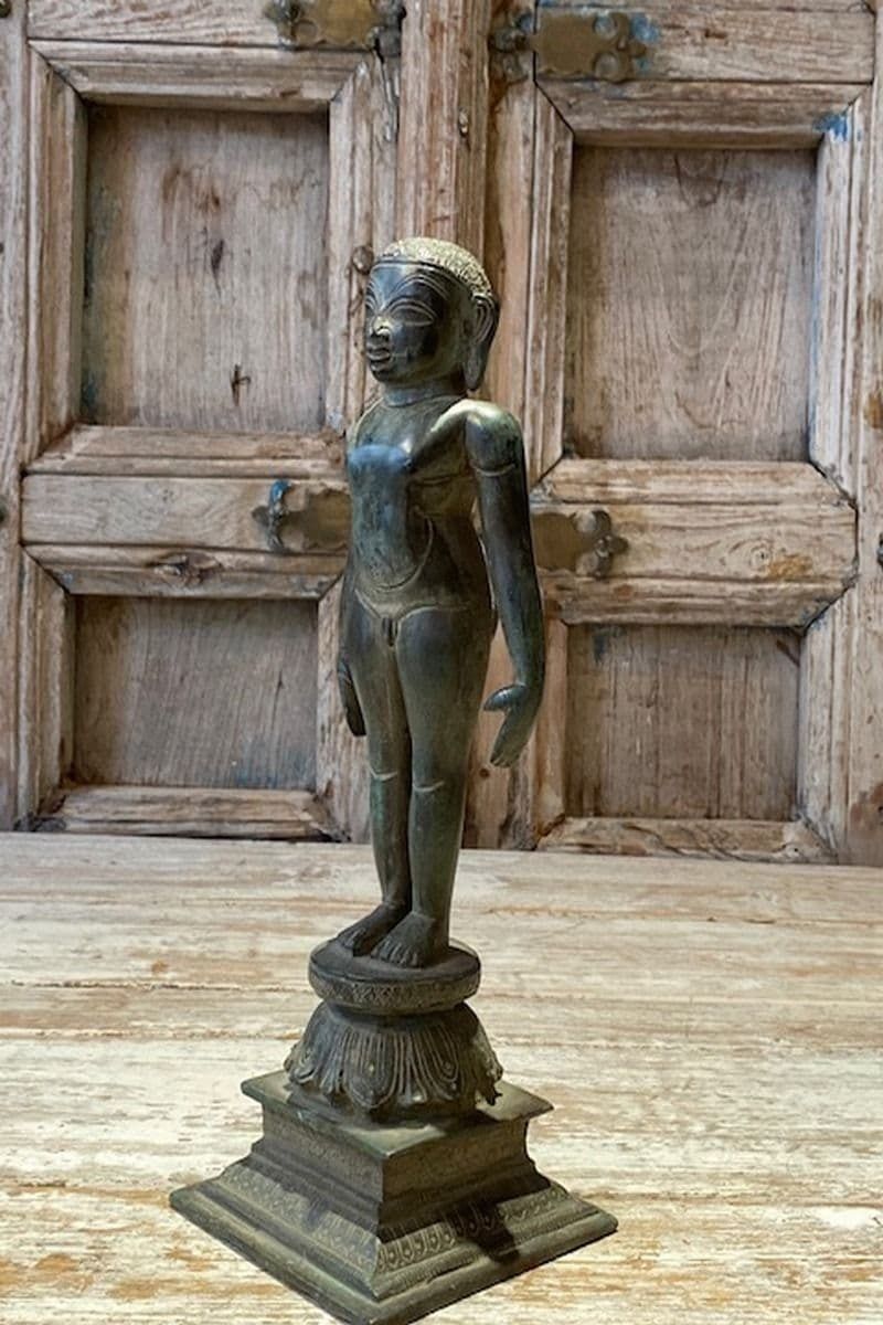 Bronze Statue Of Mahavir Jain, South India, Circa 1900 photo furniture