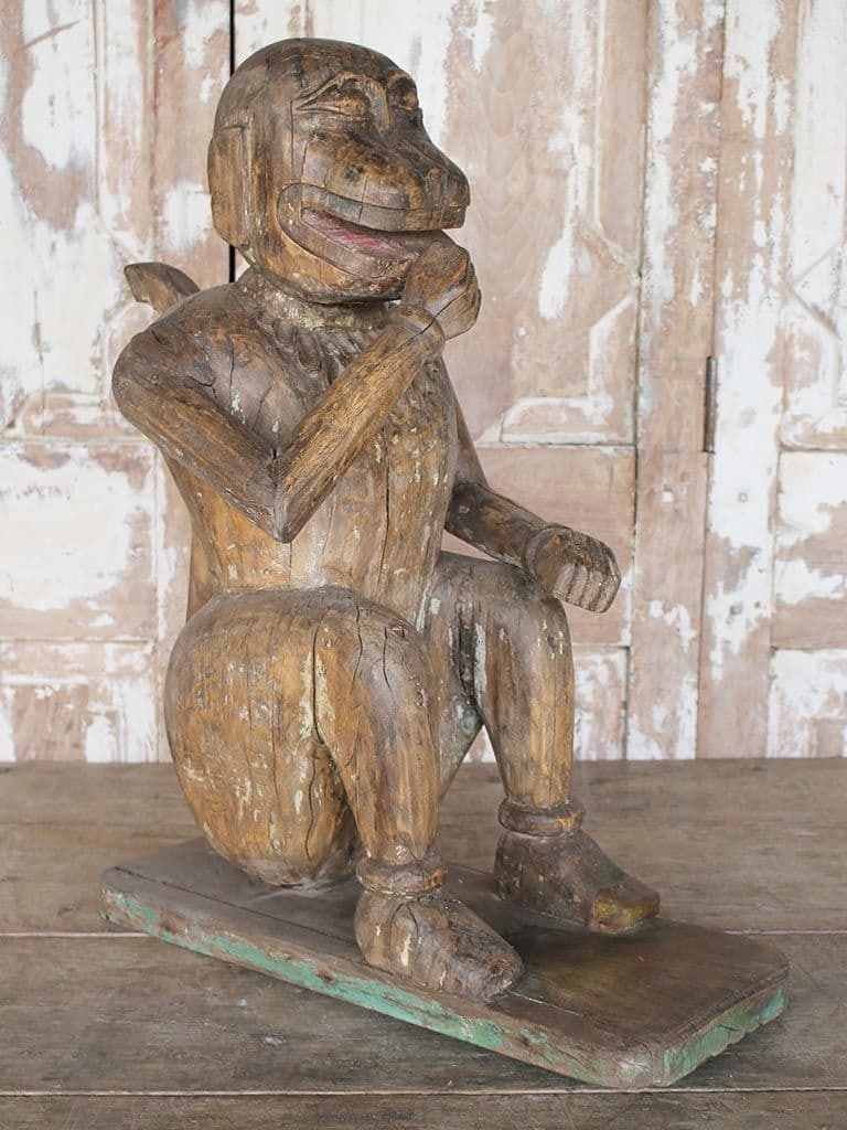Teak Carving Of A Monkey   Temple Juggernaut, South India photo furniture