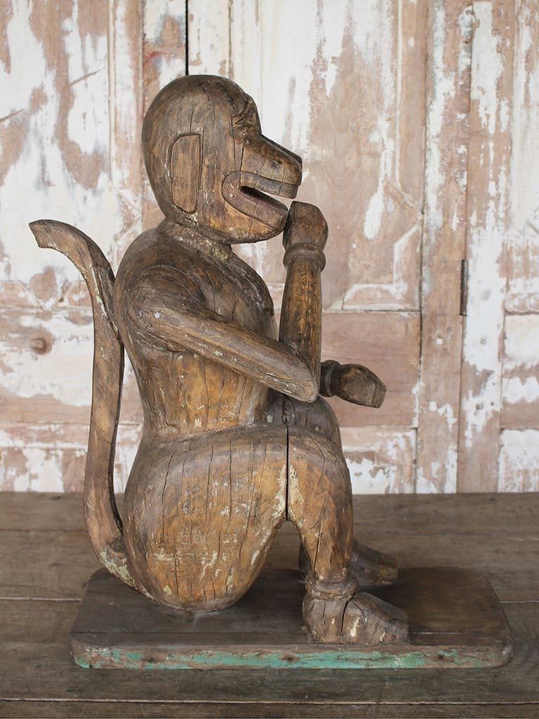 Teak Carving Of A Monkey   Temple Juggernaut, South India photo for sale
