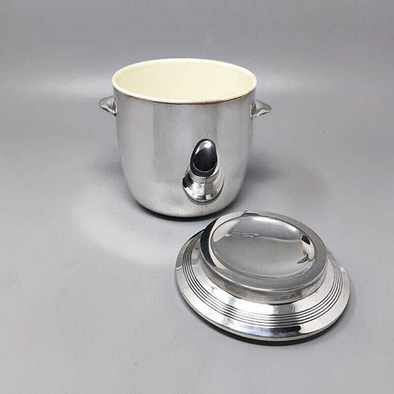 1960s Gorgeous Ice Bucket In Silver Plated. Made In Italy photo 246.0