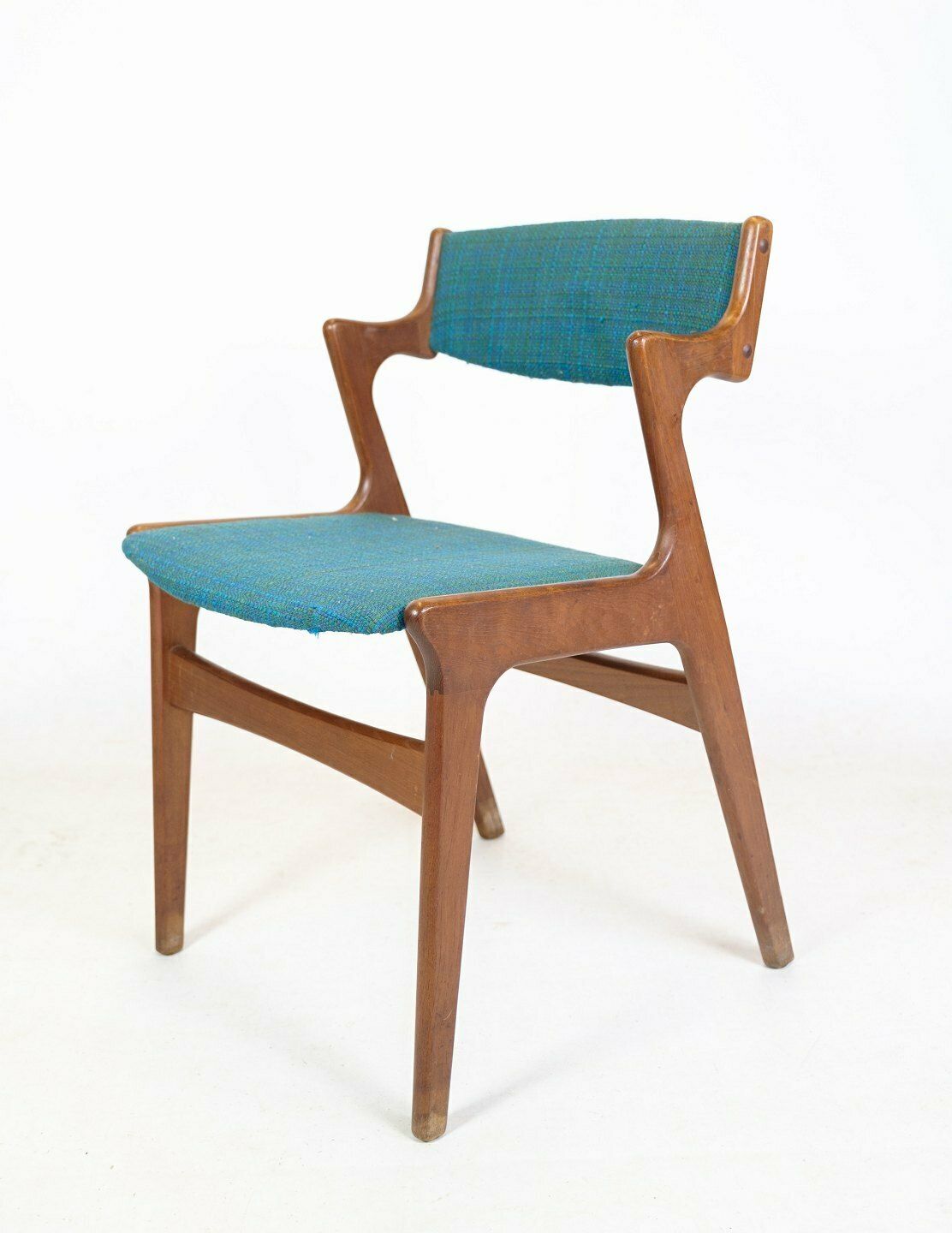Set Of Four Dining Chairs In Teak And Light Blue Fabric Of Danish Design By Nova Møbelfabrik From 1960s photo furniture