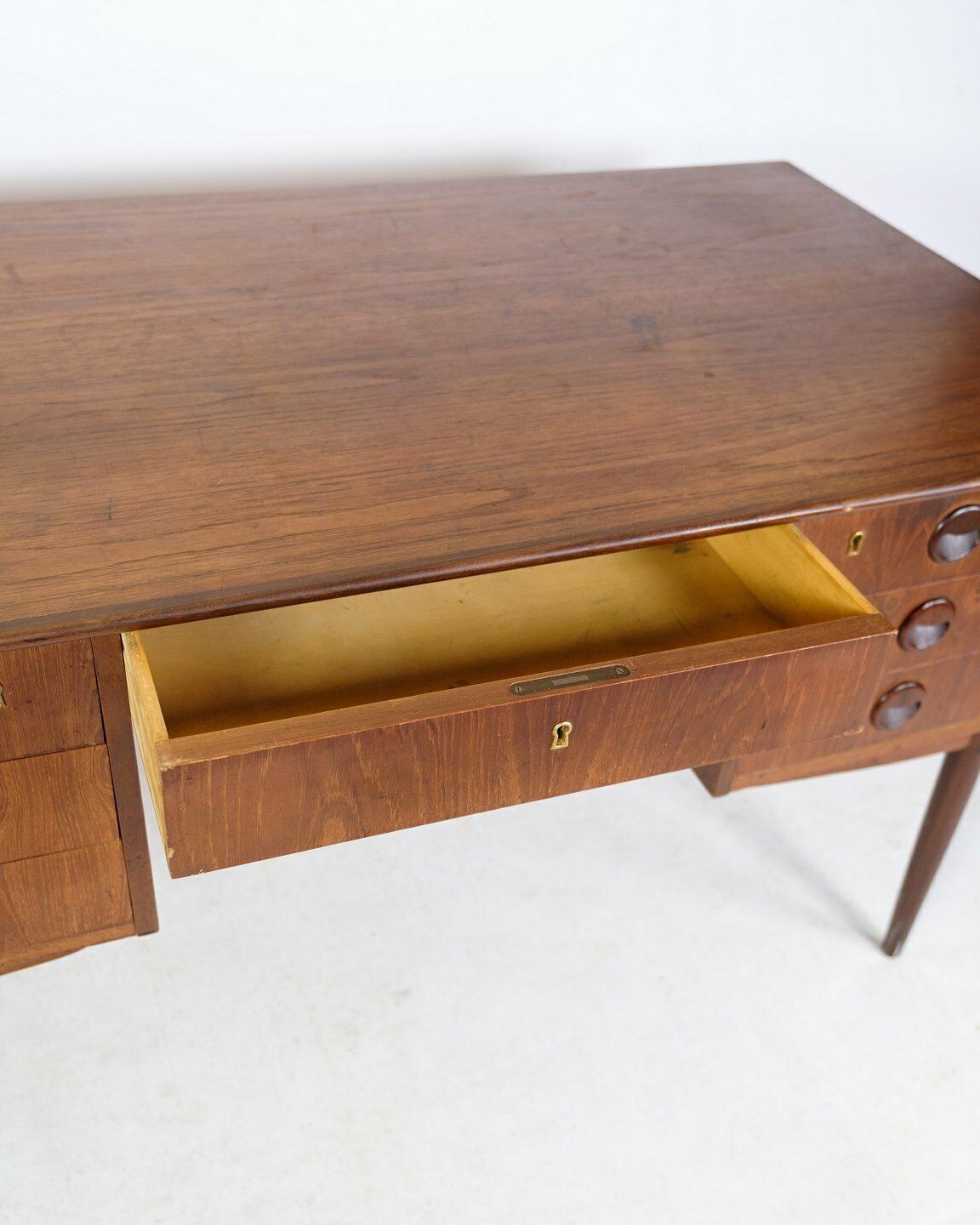 Freestanding Desk In Teak Wood, Danish Design From 1960s photo vinterior