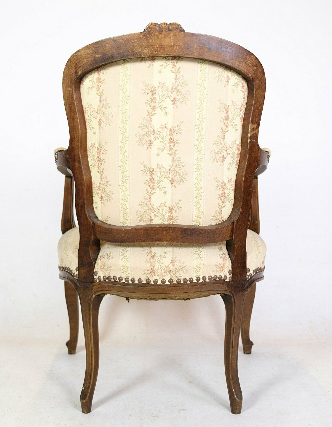 Neo Rococo Armchairs In Decorated Fabric & Dark Wood From 1930s. photo vintage