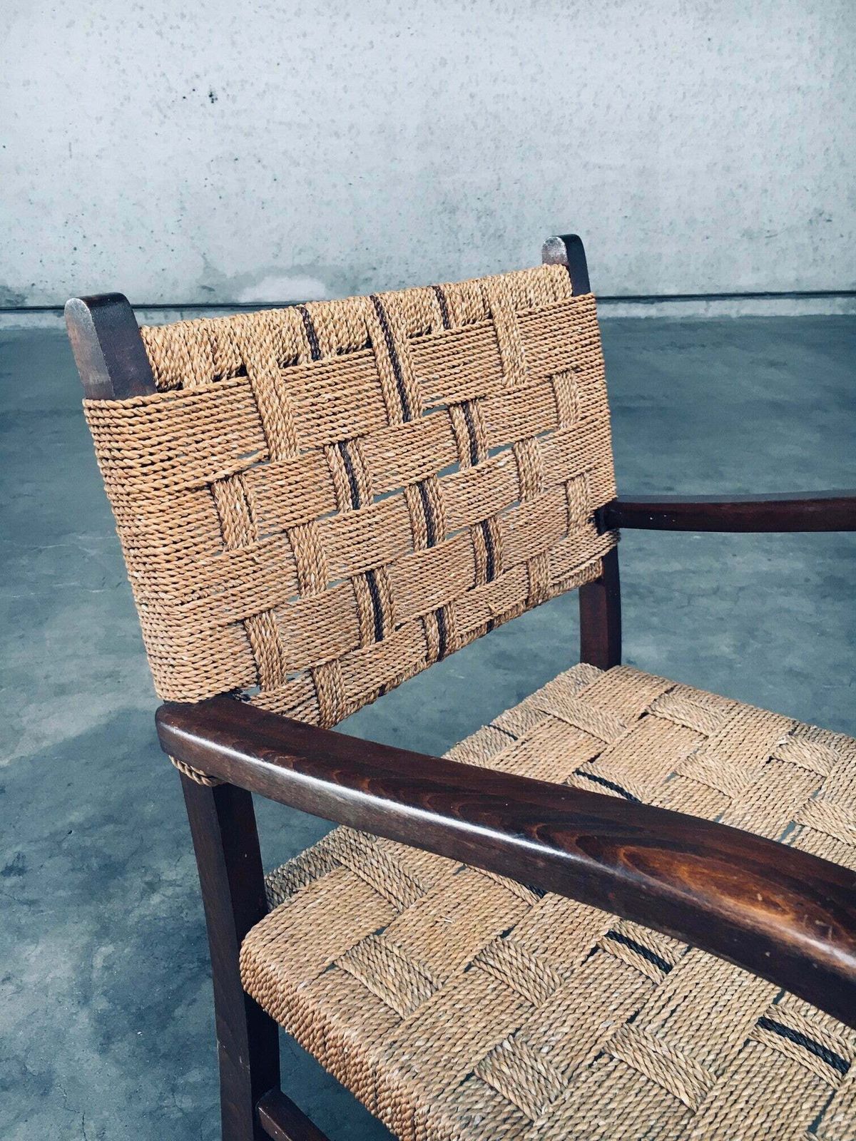 photo buy Bauhaus Stijl Fauteuil Met Touwbekleding Door Axel Larsson, Jaren 1930