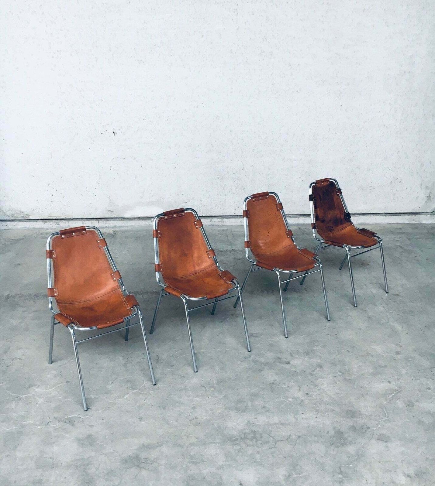 "Les Arcs" Eetkamerstoelen Van Dal Vera, Geselecteerd Door Charlotte Perriand, Italië, Jaren 1960 photo vintage