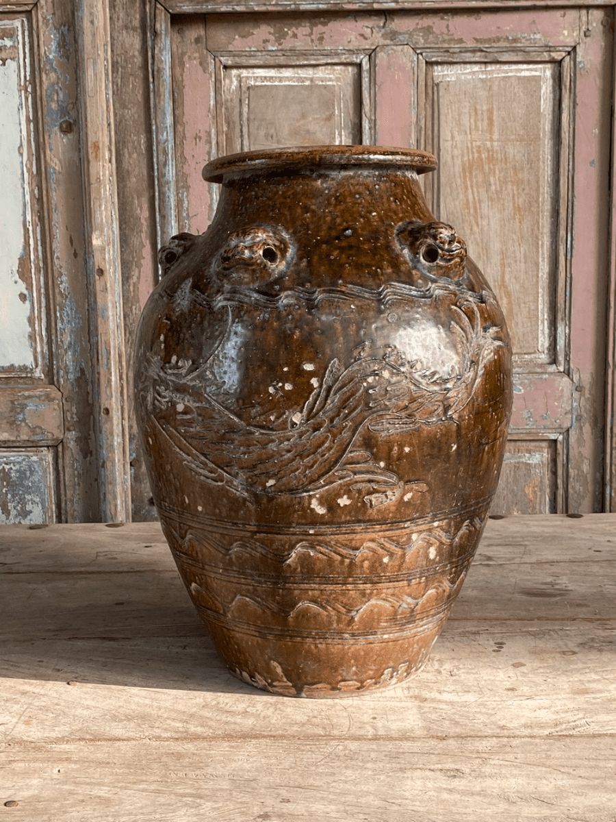 Vintage Ceramic Chinese Shipping Urn photo for sale