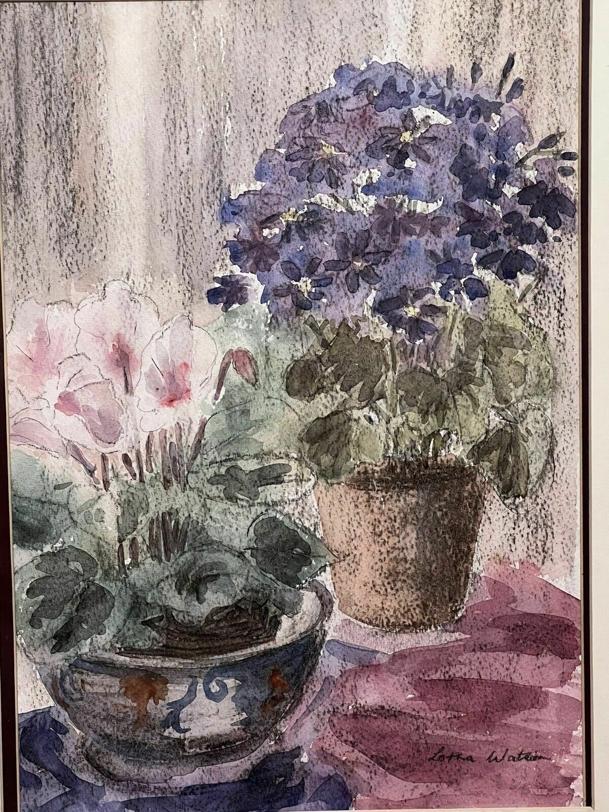 20th Century Botanical Stil Life Watercolour Painting By Artist Lorna Watson photo buy