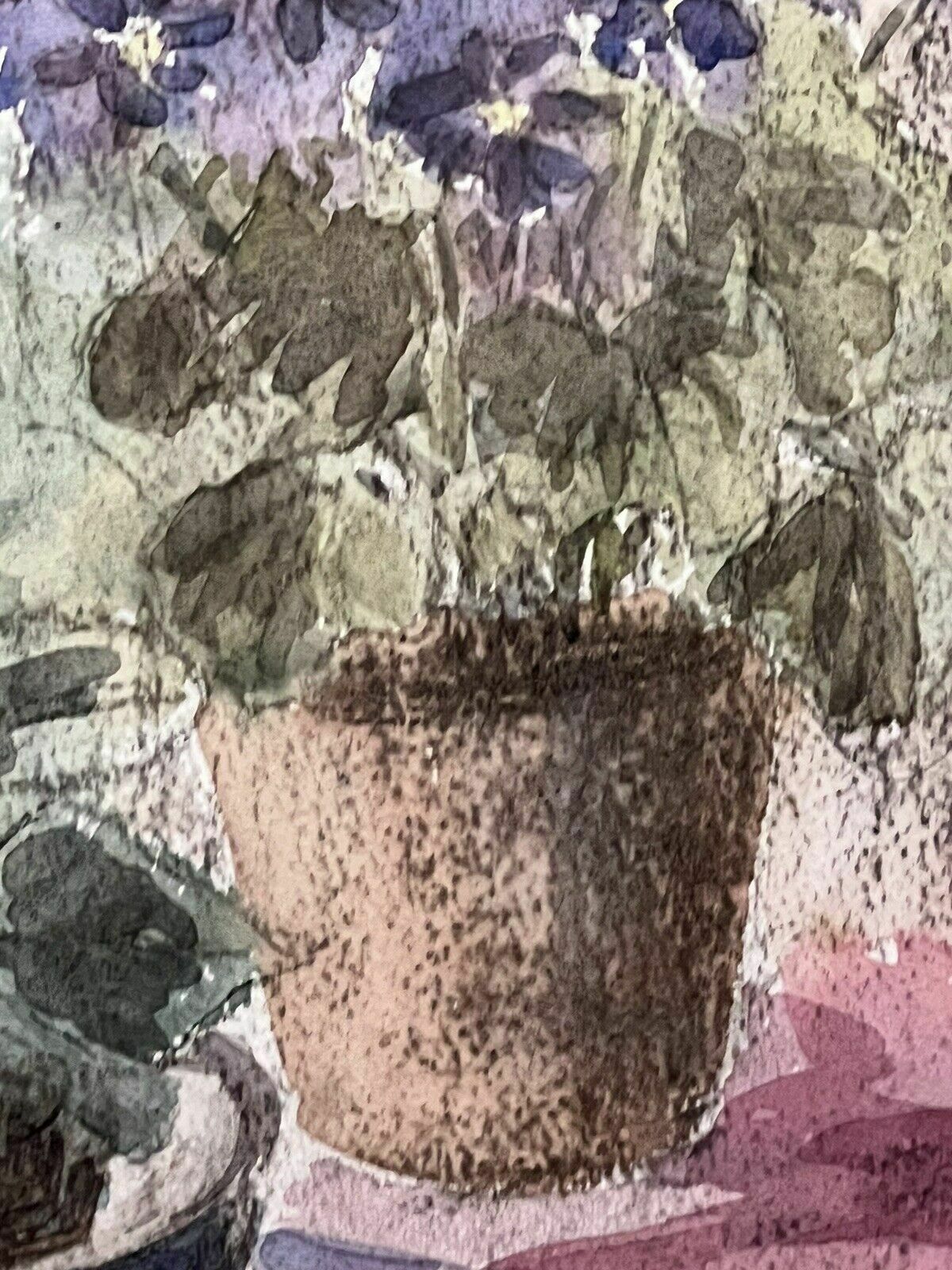 photo for sale 20th Century Botanical Stil Life Watercolour Painting By Artist Lorna Watson