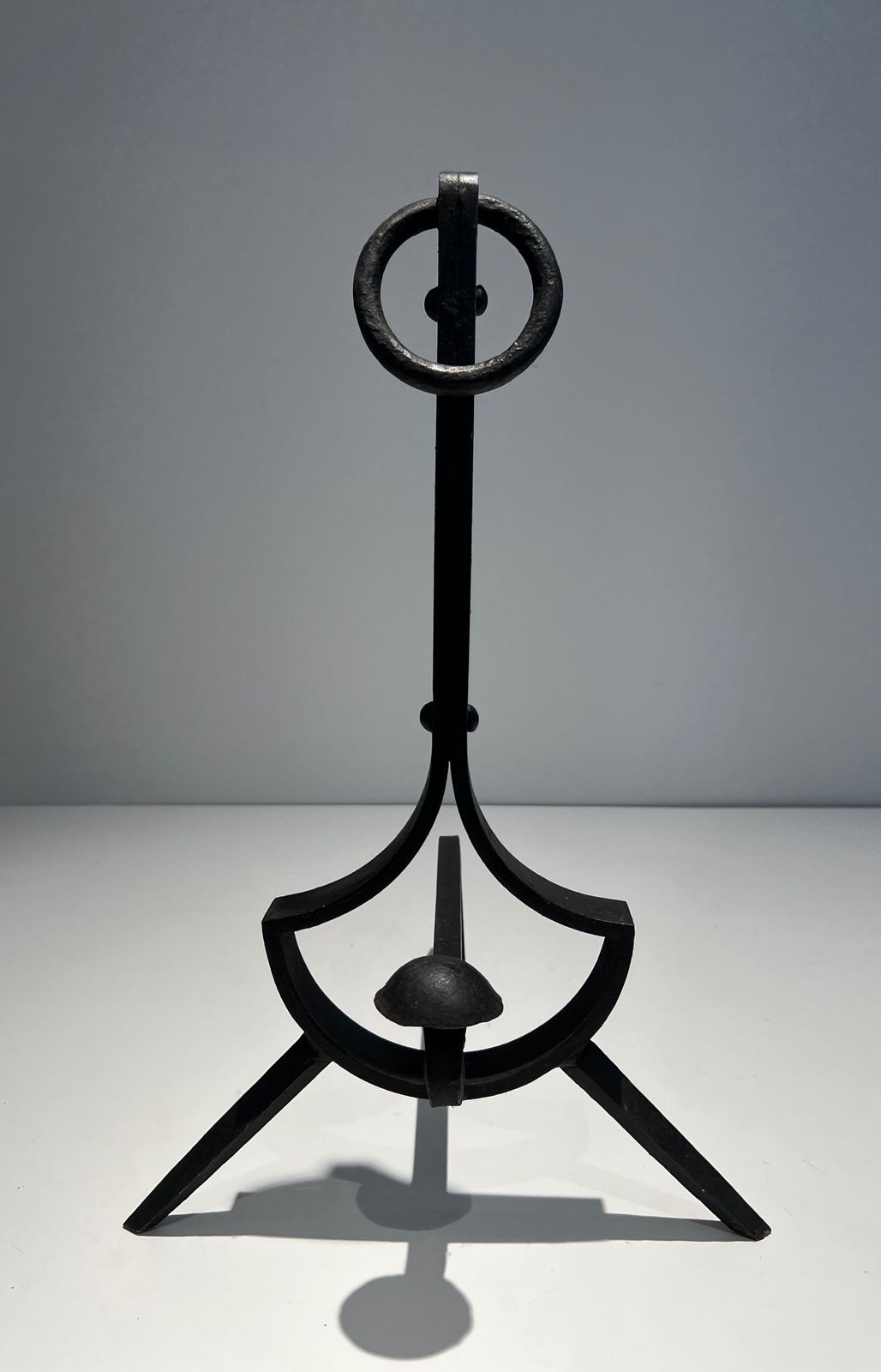 Pair Of Modernist Wrought Iron Andirons photo buy