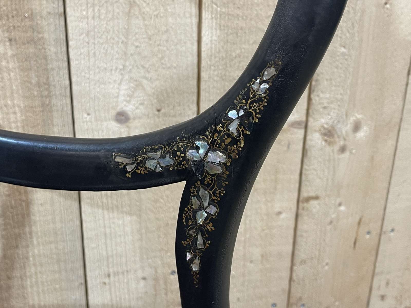 480.0 Pair Of Napoleon III 19th Century Chairs In Norci Wood And Mother Of Pearl Inlay photo