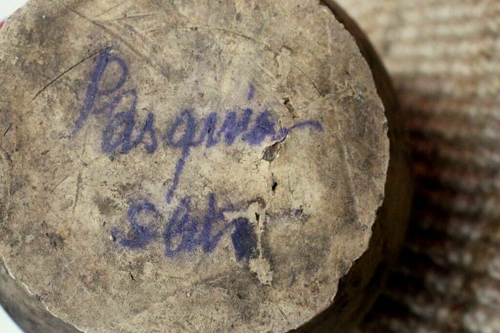 photo for sale Tactile 19thc Antique French Hand Turned Clay Stoneware Twinhandled Oil Pot