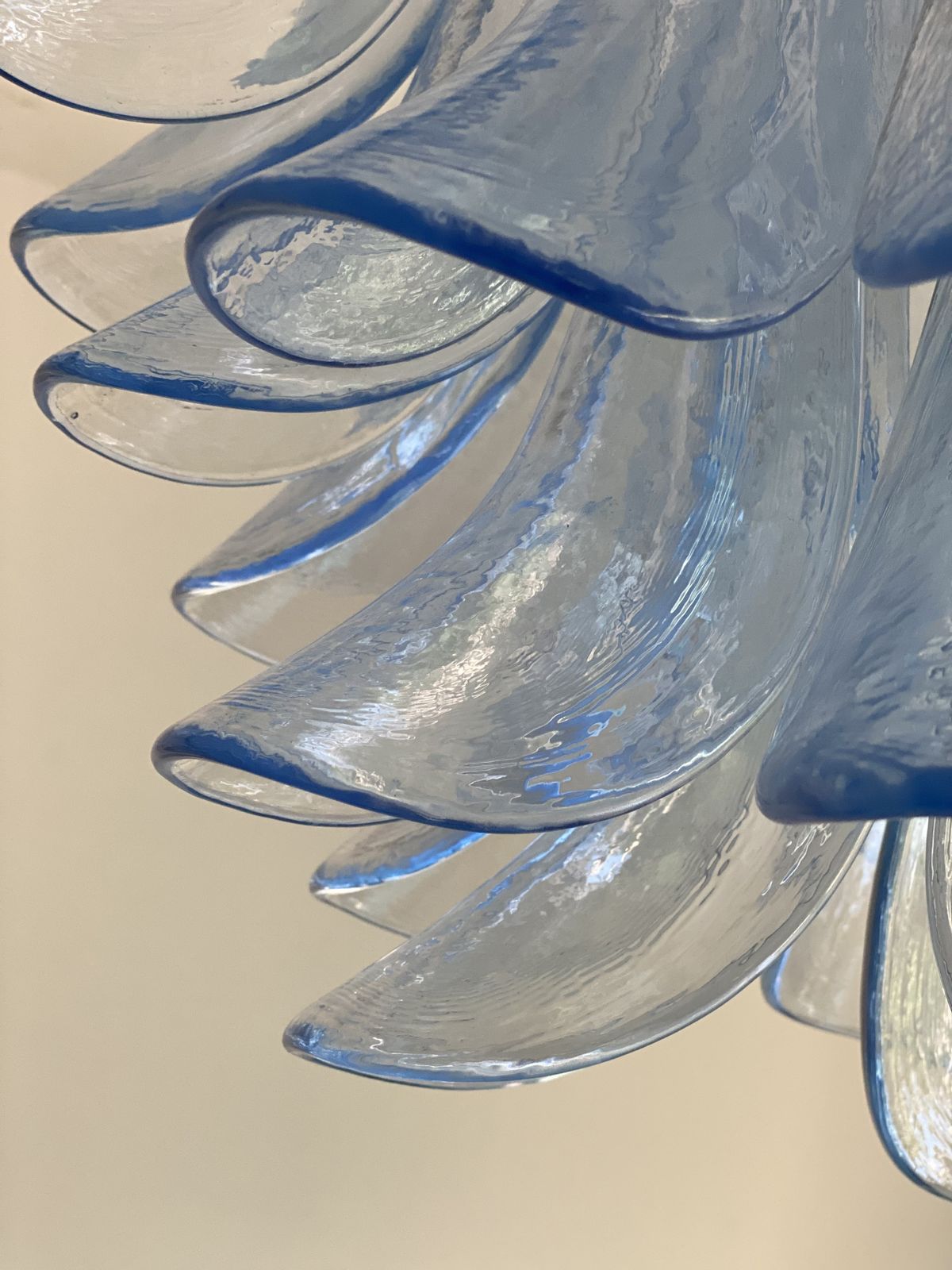 Contemporary Blue “Selle” Murano Glass Chandelier photo Lighting