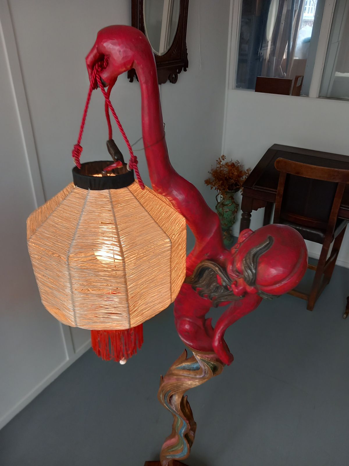A Standard Lamp, 1960s, Pine, Vintage photo Lighting