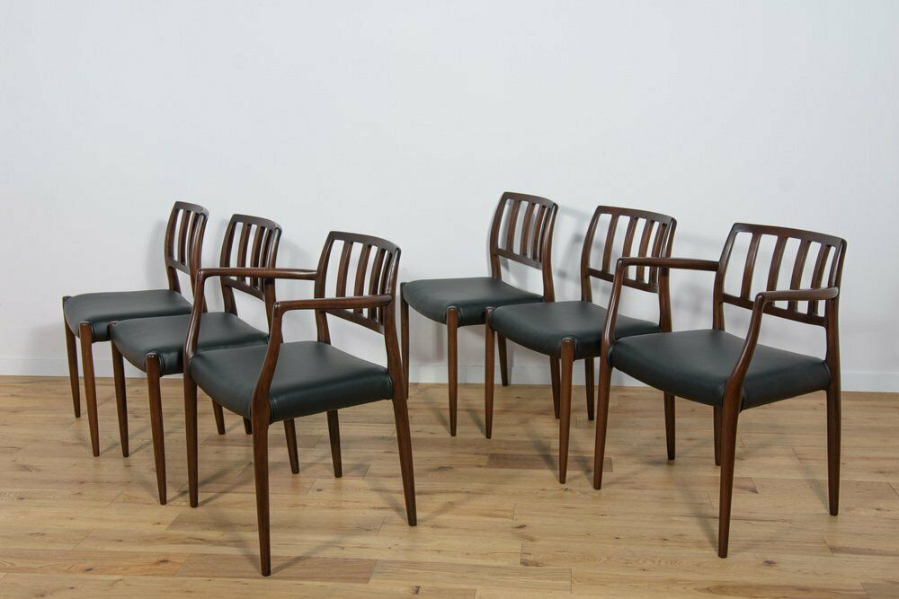 Mid Century Danish Teak Dining Chairs Model No. 83 By Niels O. Møller For J.L. Møllers Furniture Factory, 1970s, Set Of 6 photo furniture
