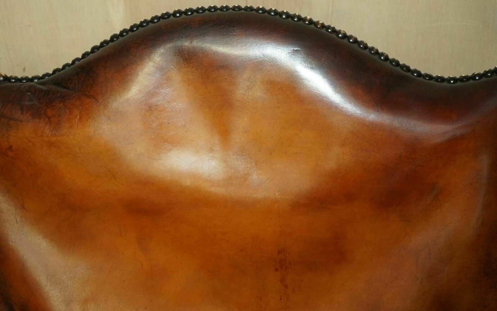 Antique Restored Gainsborough Hand Dyed Whisky Brown Leather Office Desk Chair photo Furniture