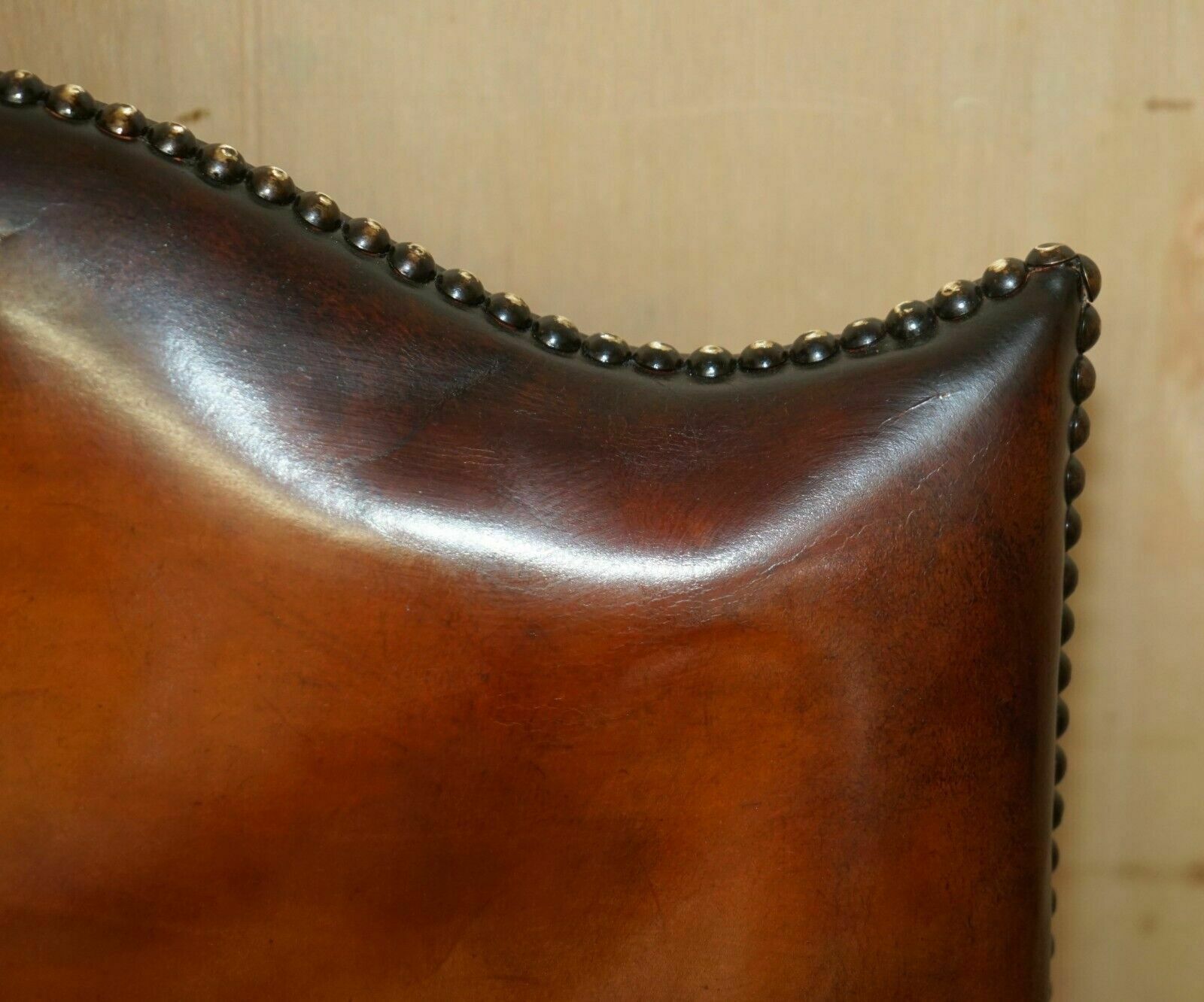 Antique Restored Gainsborough Hand Dyed Whisky Brown Leather Office Desk Chair photo buy