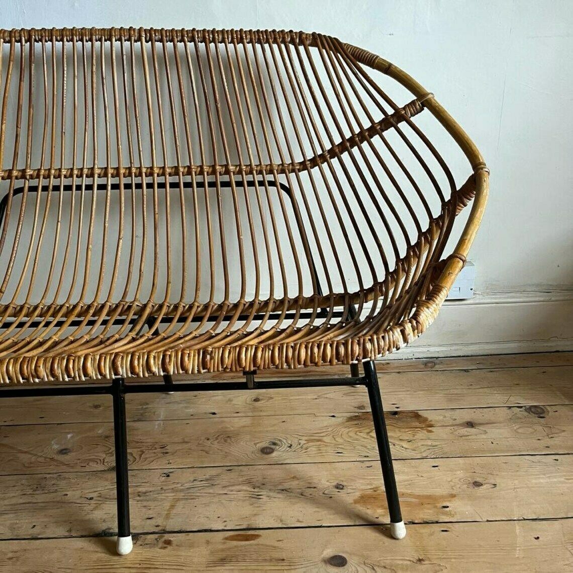Vintage Bamboo 2 Seater Seat/ Love Seat /Settle photo 925.0