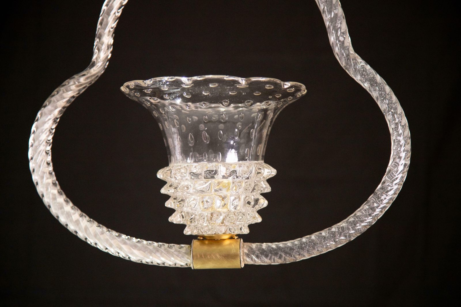 Art Decò Ercole Barovier Chandelier Rostrato And Bullicante Murano Glass, 1940s photo Lighting