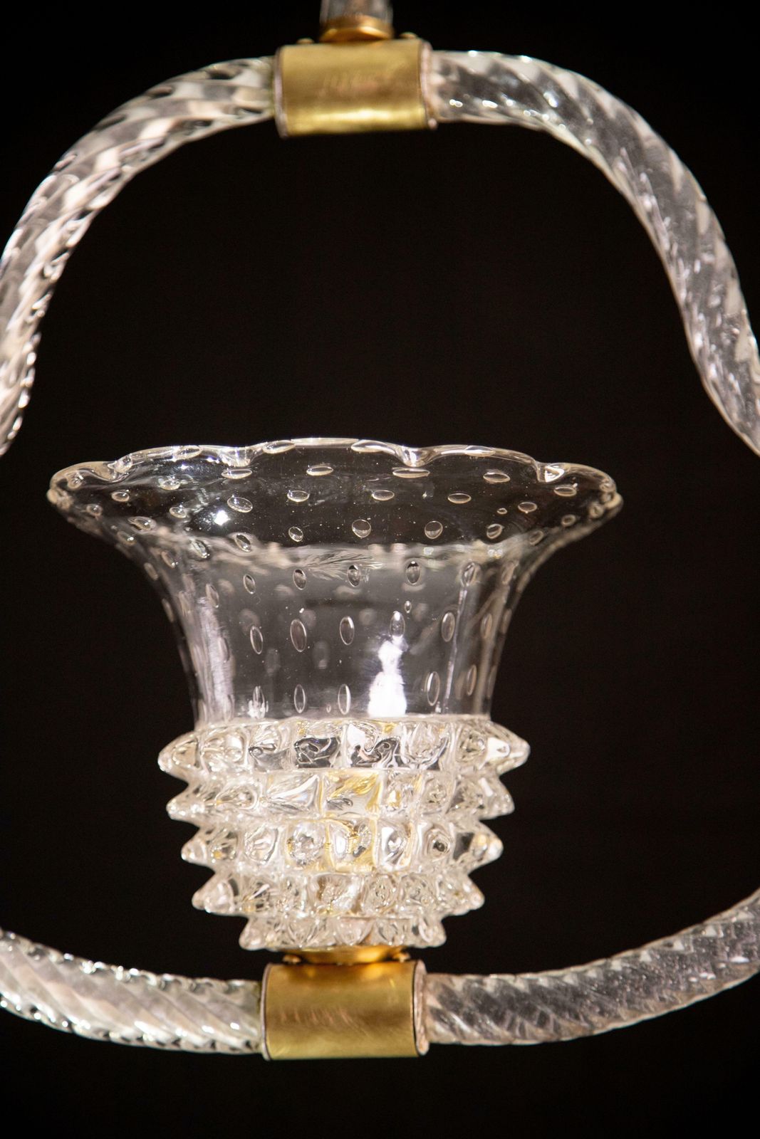 Art Decò Ercole Barovier Chandelier Rostrato And Bullicante Murano Glass, 1940s photo vinterior