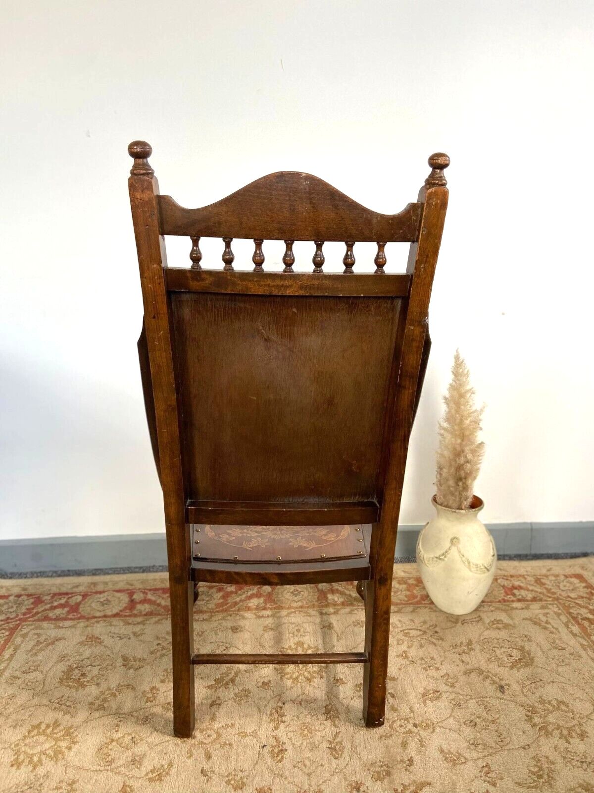 photo vinterior Antique Early 20th Edvardiancentury Beech Floral Occasional Chair Made In Englad