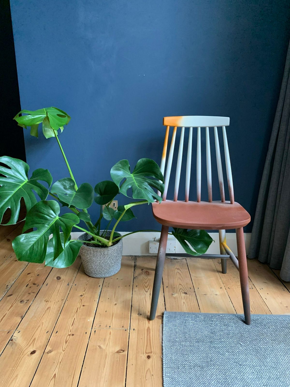 Classic Mid Century Chair Reimagined With Spray Paint   Up Cycled Unique Piece photo furniture