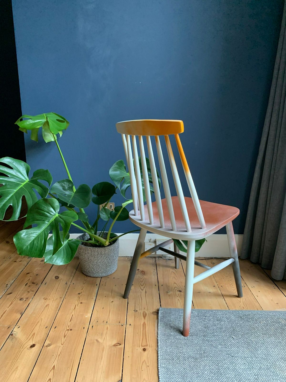 Classic Mid Century Chair Reimagined With Spray Paint   Up Cycled Unique Piece photo Furniture