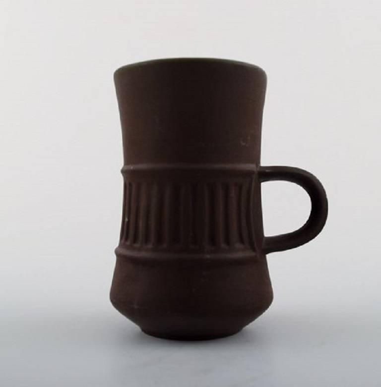 Jens H. Quistgaard, Flamestone, Nine Coffee / Mocha Cups With Saucers photo for sale